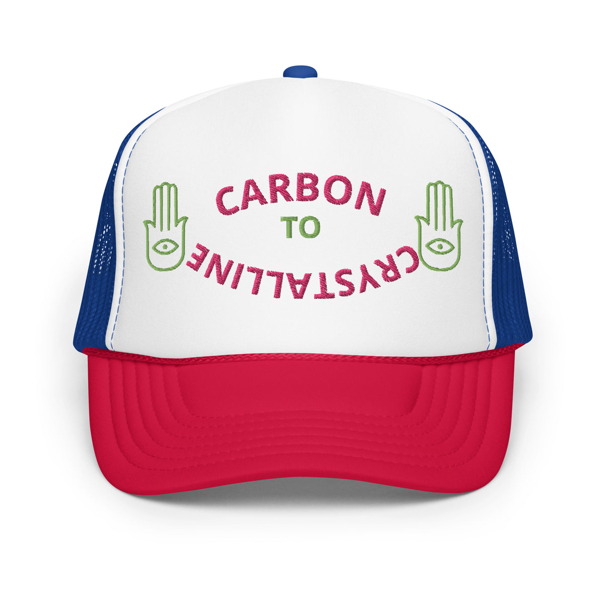 KIWI AND PINK CARBON TO CRYSTALLINE Foam trucker hat