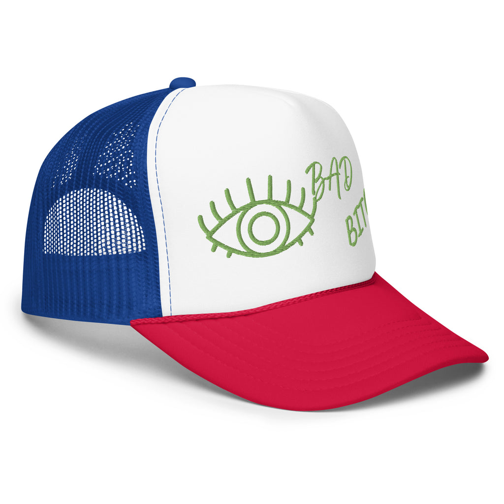 KIWI EMBROIDERED EYE AM A BAD BITCH Foam trucker hat